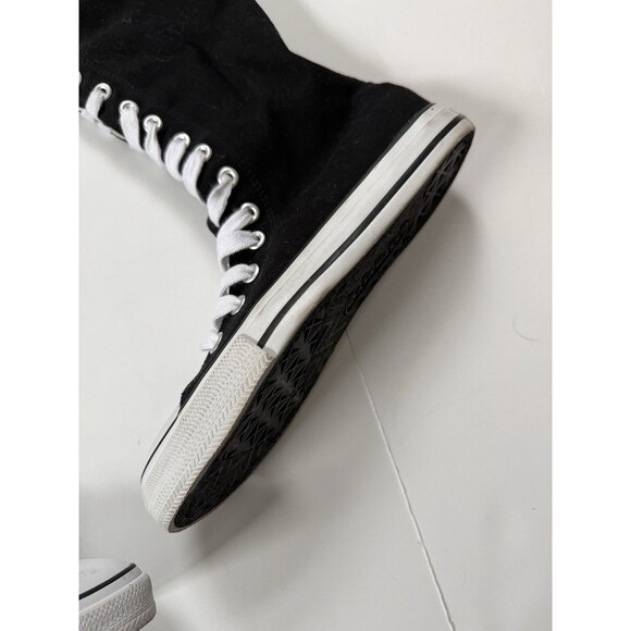 Women's Airwalk Knee High Black Canvas Lace Up Full Zip Shoes Sneakers Size 8 - Picture 3 of 8